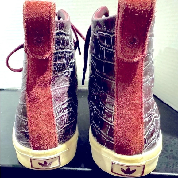 Adidas Originals Honey 2.0 Leather Suede high top  Maroon US8 croc print unique - Picture 5 of 8